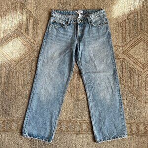 Zara INDIE 90s MINIMALIST NORMCORE VINTAGE WASH STRAIGHT LEG DENIM JEAN WOMEN, 8